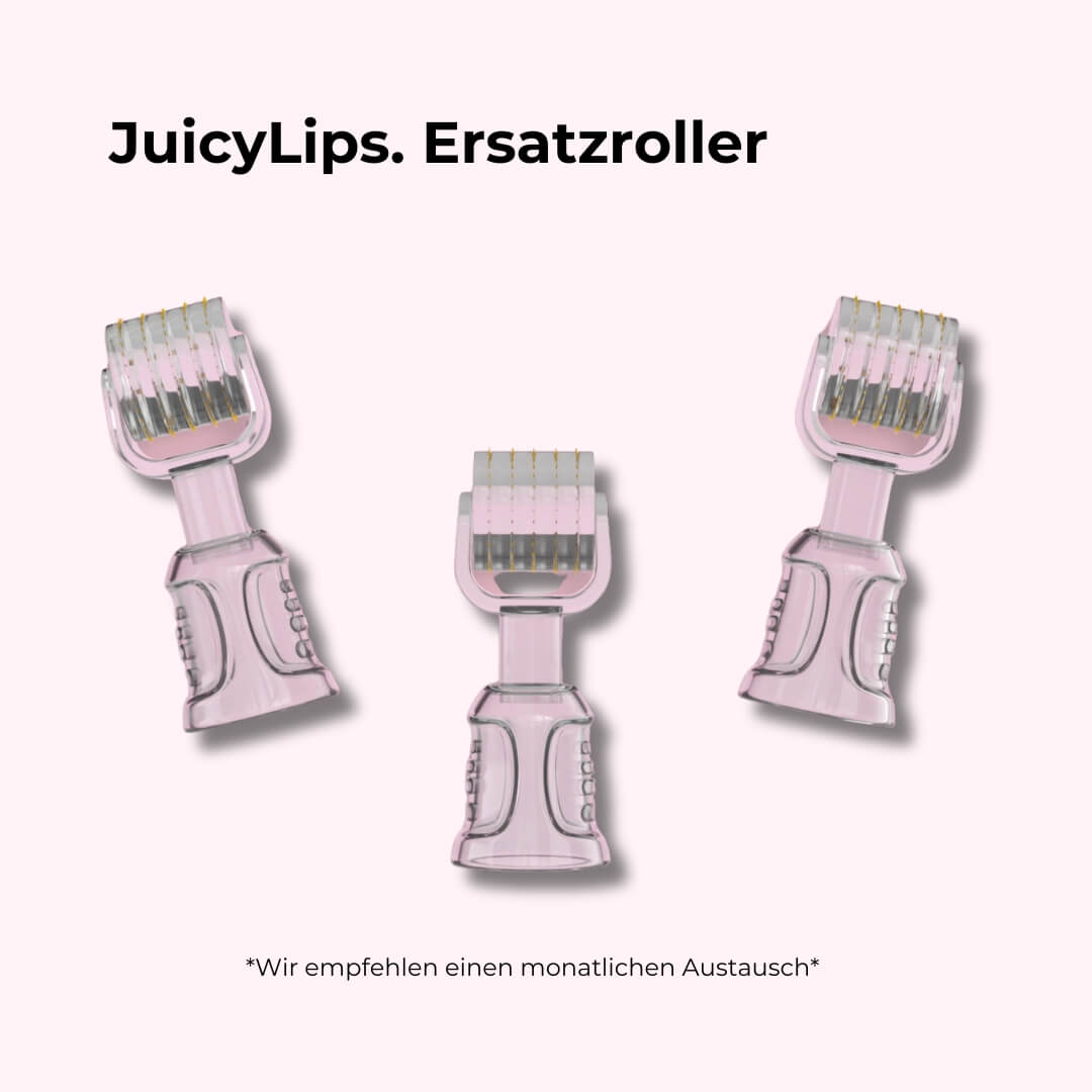 JuicyLips Ersatzroller – Set mit drei Aufsätzen für Lippenpflegegerät