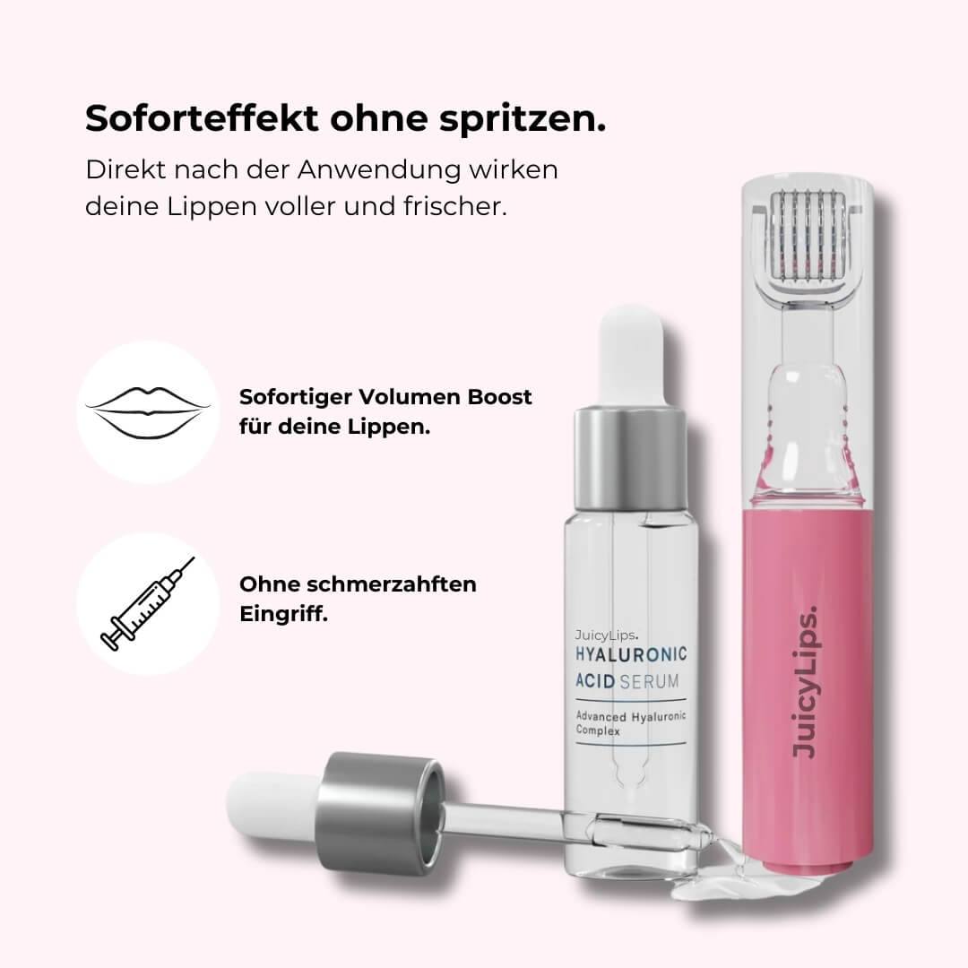 JuicyLips Lip Boost Set – Soforteffekt ohne Spritzen, für vollere Lippen direkt nach der Anwendung